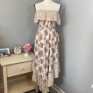 Forever 21 Floral Boho County Maxi Dress Sz L NWT